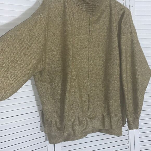 H&M Olive Green Chunky Knit Oversized Turtleneck Sweater Women’s Size Small - Picture 4 of 11